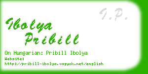 ibolya pribill business card